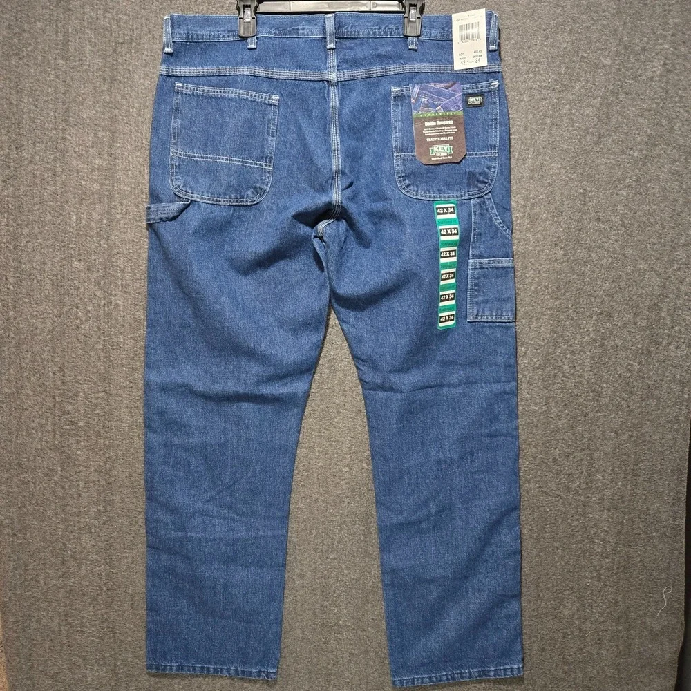 Men 36x34 KEY Authentic Traditional Fit Blue 100%‎ Cotton Denim Jeans New w/Tags